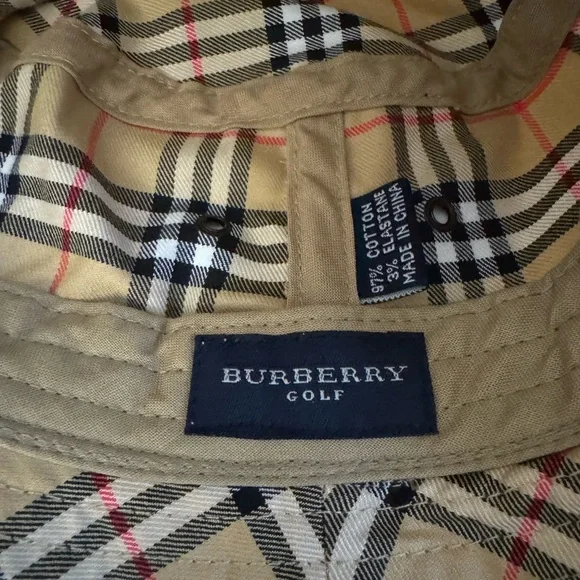 Burberry Tan and Black Check Bucket Hat - Picture 6 of 7